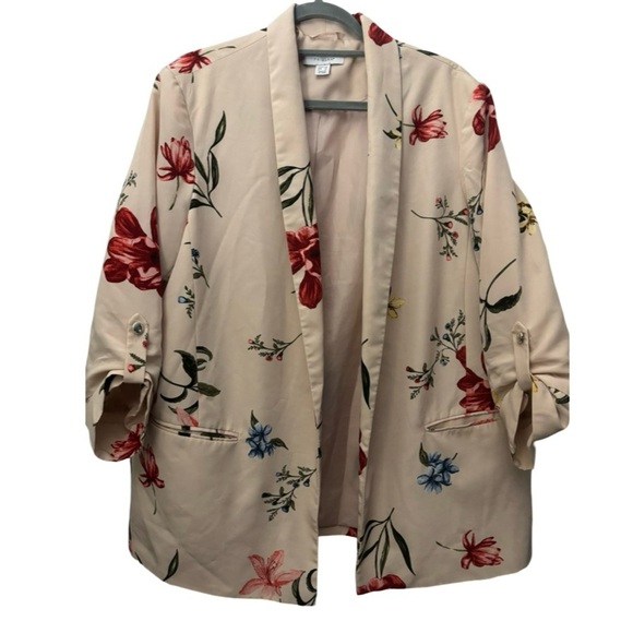 Primark Floral Kimono Blazer Jacket in blush size women’s 16 - Picture 6 of 14